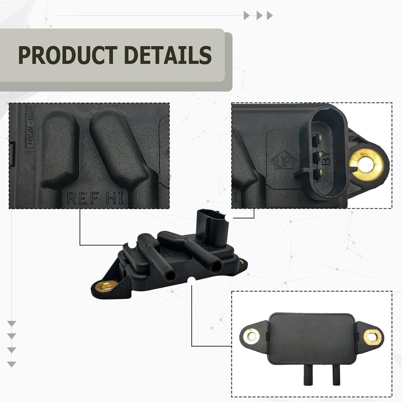 Vrasly EGR Valve Pressure Feedback Sensor Compatible for 1994-2010 Ford Lincoln Mazda VP8, Mercury Lincoln Town Car Mazda Truck Replacement for F77Z-9J460-AB DPFE15 - Image 3